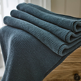 LC Staunton Stitch Throw 130x170cm Blue from Roseland Furniture
