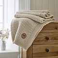 TLC Cadenza Knitted Throw 130x170cm Cream from Roseland Furniture