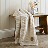 TLC Cadenza Knitted Throw 130x170cm Cream from Roseland Furniture