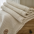 TLC Cadenza Knitted Throw 130x170cm Cream from Roseland Furniture