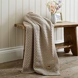 TLC Cadenza Knitted Throw 130x170cm Stone from Roseland Furniture