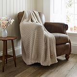 TLC Cadenza Knitted Throw 130x170cm Stone from Roseland Furniture