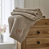 TLC Cadenza Knitted Throw 130x170cm Stone from Roseland Furniture