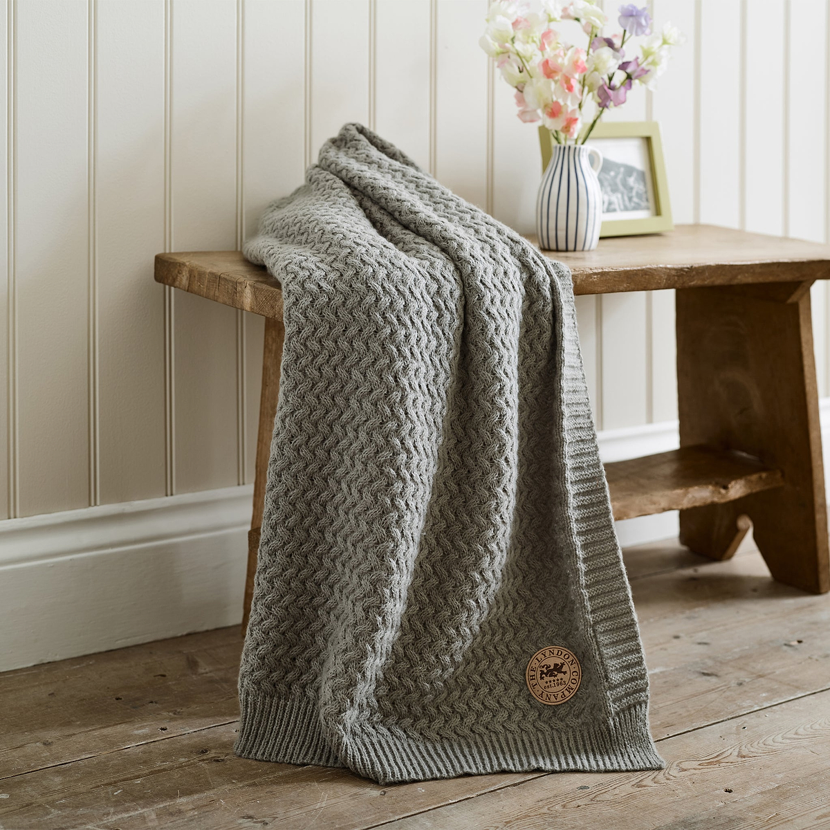 TLC Cadenza Knitted Throw 130x170cm Grey from Roseland Furniture