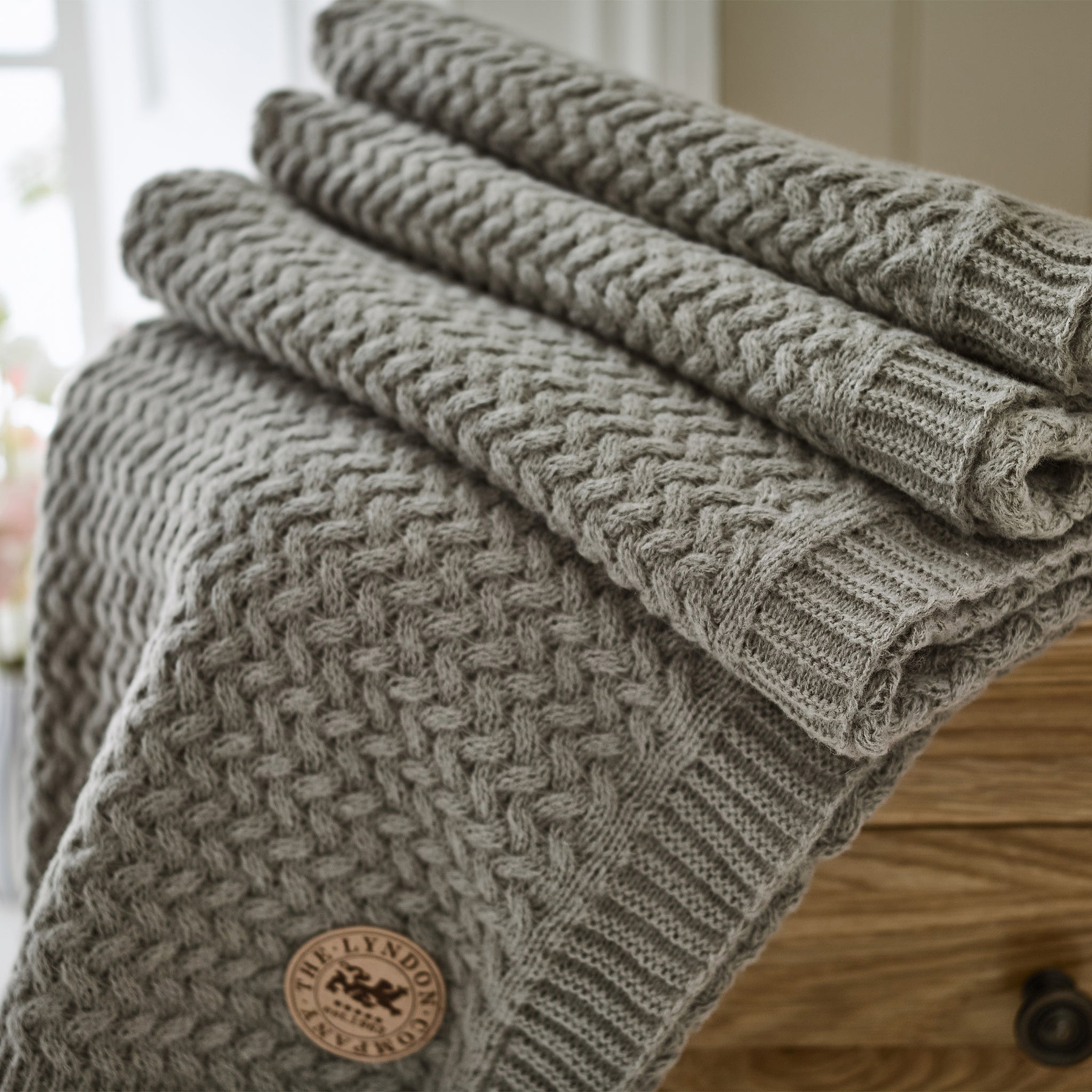 TLC Cadenza Knitted Throw 130x170cm Grey from Roseland Furniture