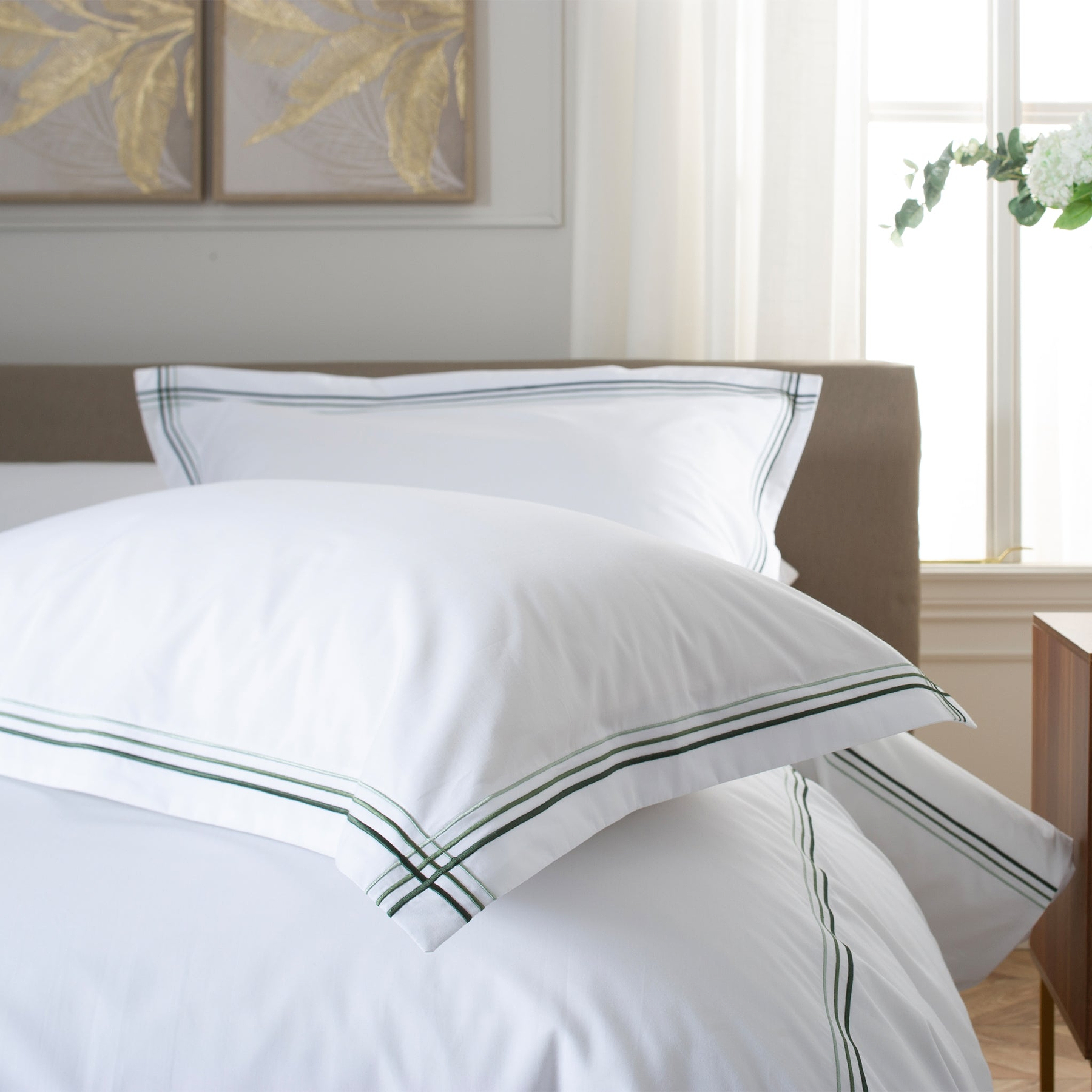 French Collection Mirabelle Duvet Set Double WhiteSage from Roseland Furniture