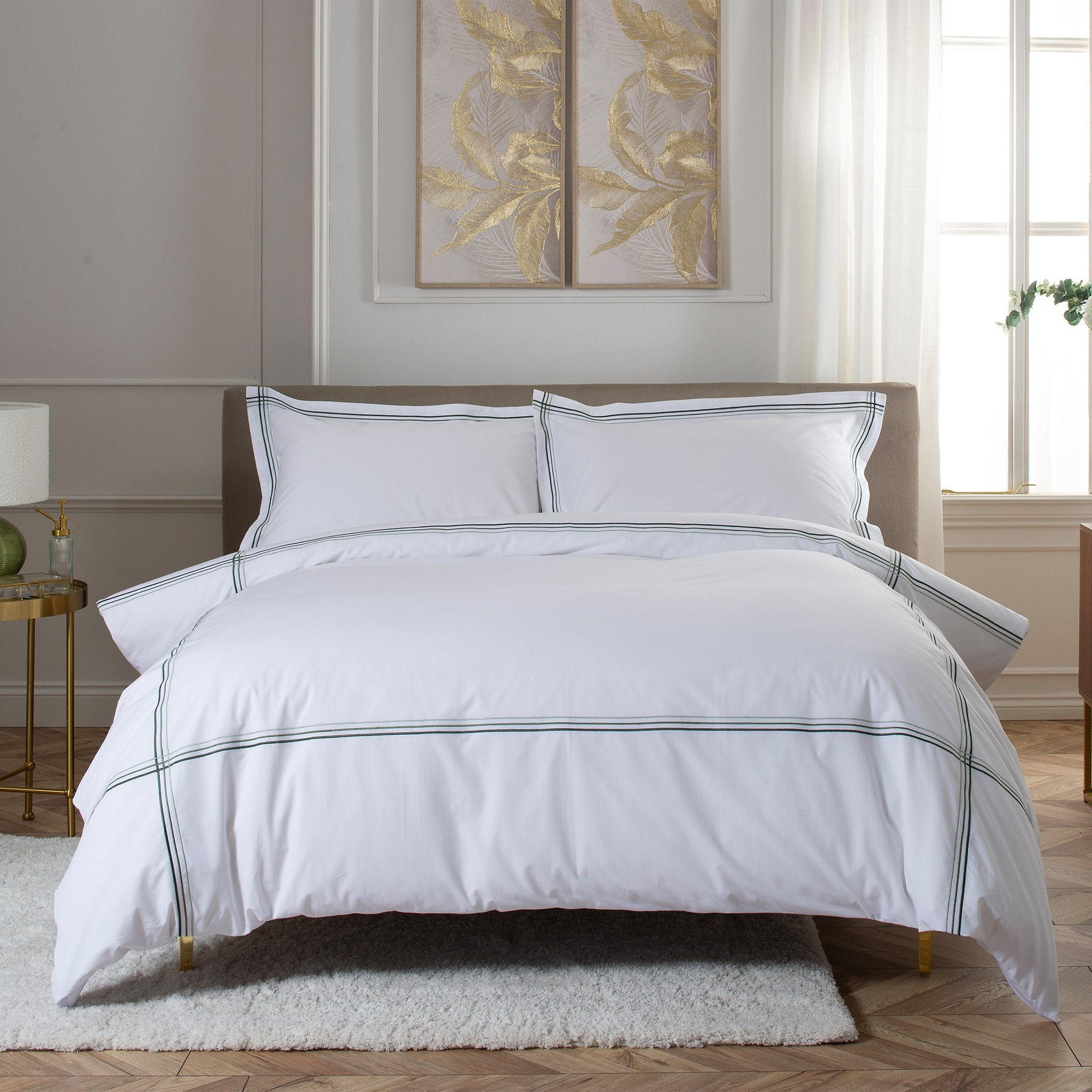 French Collection Mirabelle Duvet Set Double WhiteSage from Roseland Furniture