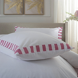 French Collection Celine Duvet Set Double WhitePink from Roseland Furniture