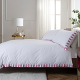 French Collection Celine Duvet Set Double WhitePink from Roseland Furniture