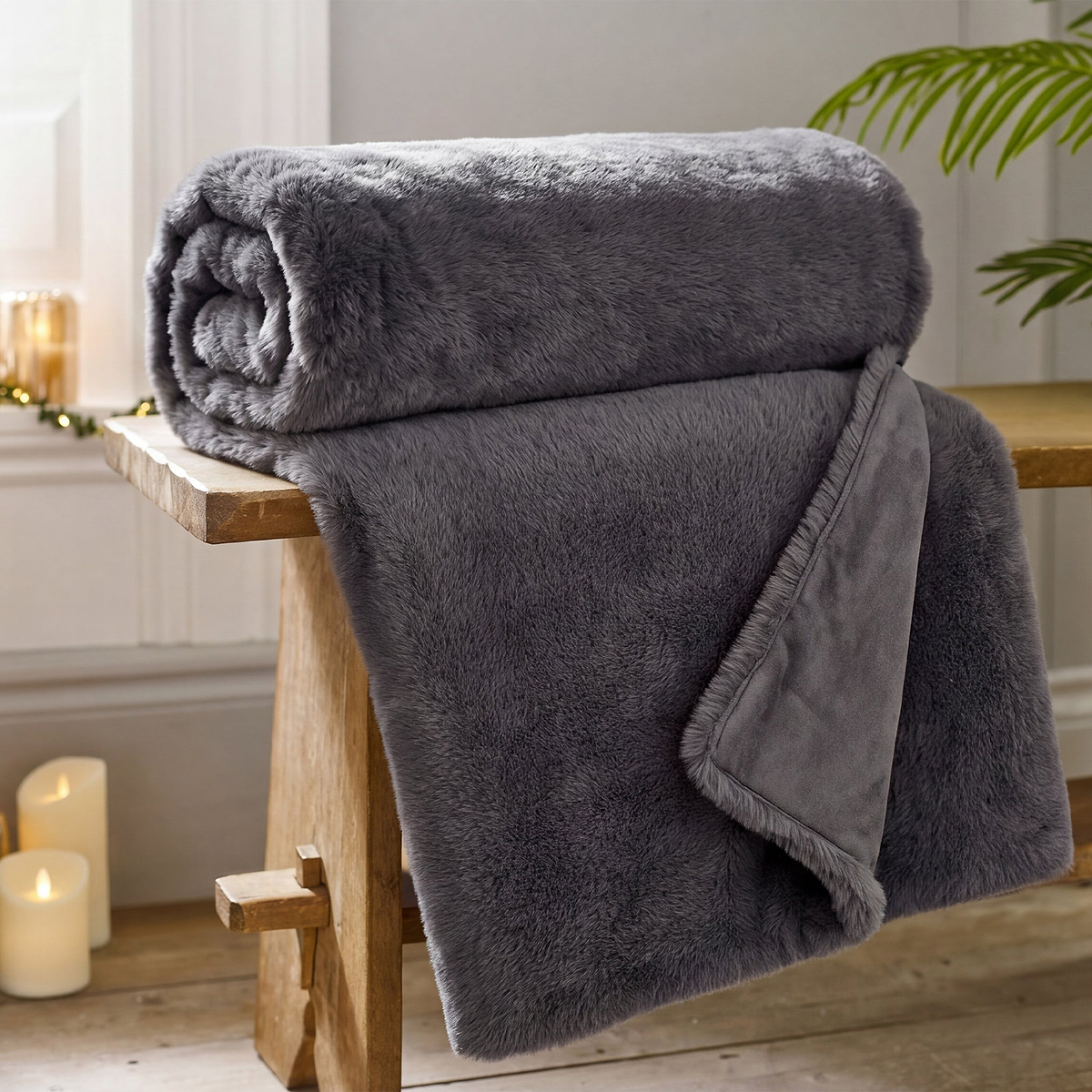 TLC Ashford Throw 130x180cm Carbon from Roseland Furniture