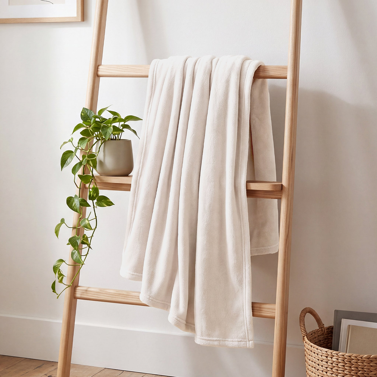 Coco Touch Heavyweight Throw 140x180cm Cream from Roseland Furniture