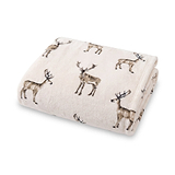 Coco Touch Heavyweight Throw 140x180cm Cream Stag from Roseland Furniture