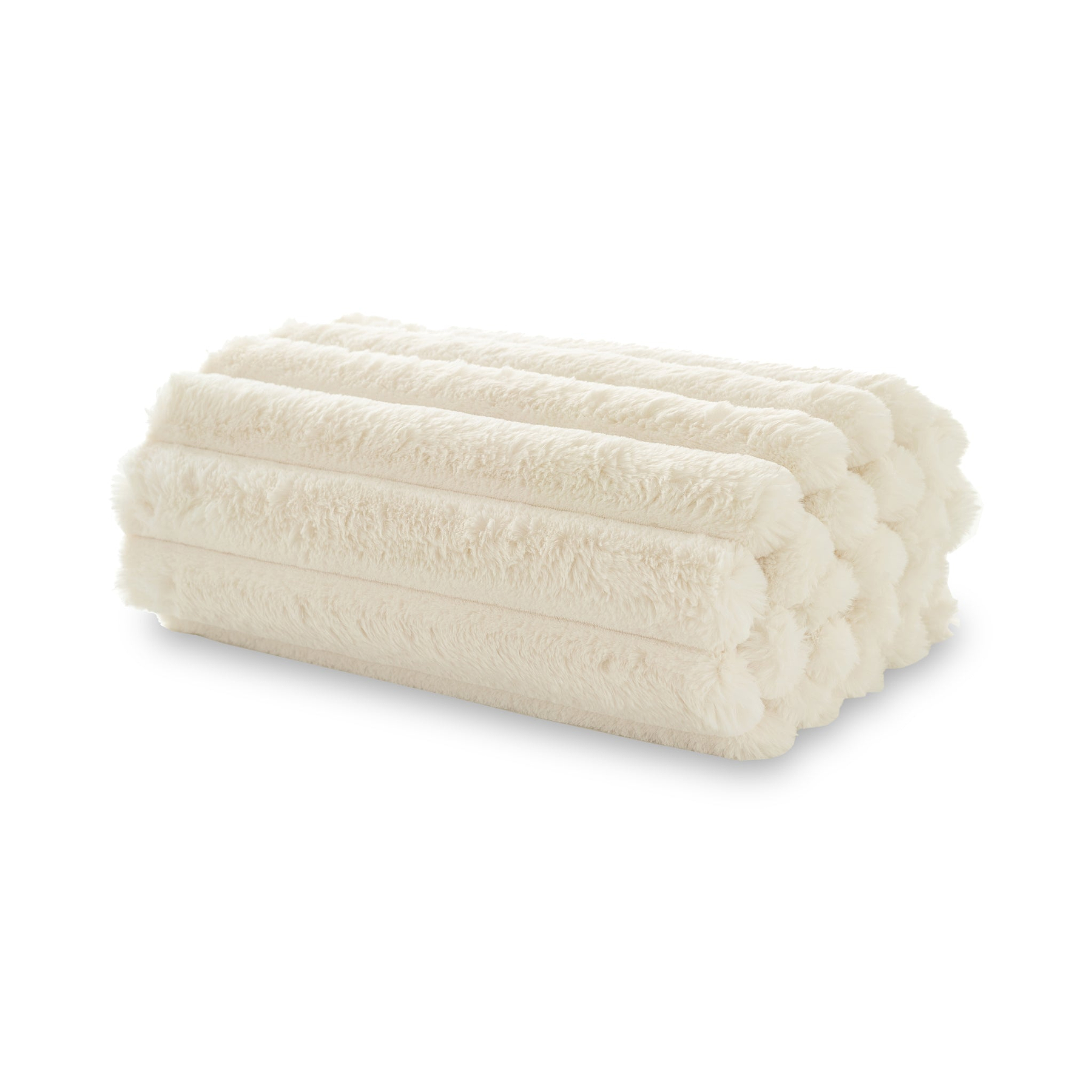 TLC Kenwood Faux Fur Throw 130x170cm Cream from Roseland Furniture