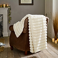 TLC Kenwood Faux Fur Throw 130x170cm Cream from Roseland Furniture