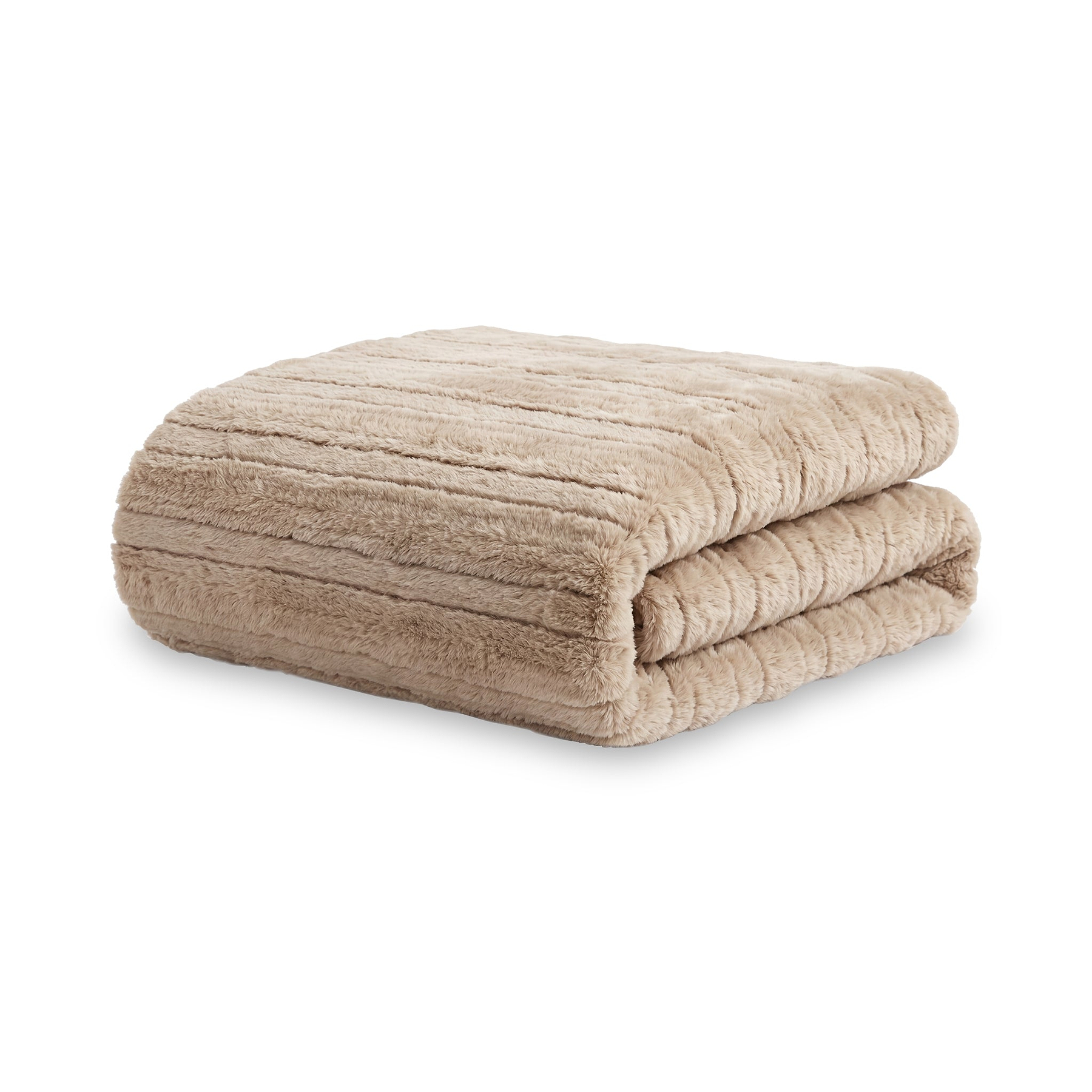 TLC Chatsworth Faux Fur Throw 130x170cm Cappuccino from Roseland Furniture