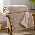 TLC Chatsworth Faux Fur Throw 130x170cm Cappuccino from Roseland Furniture