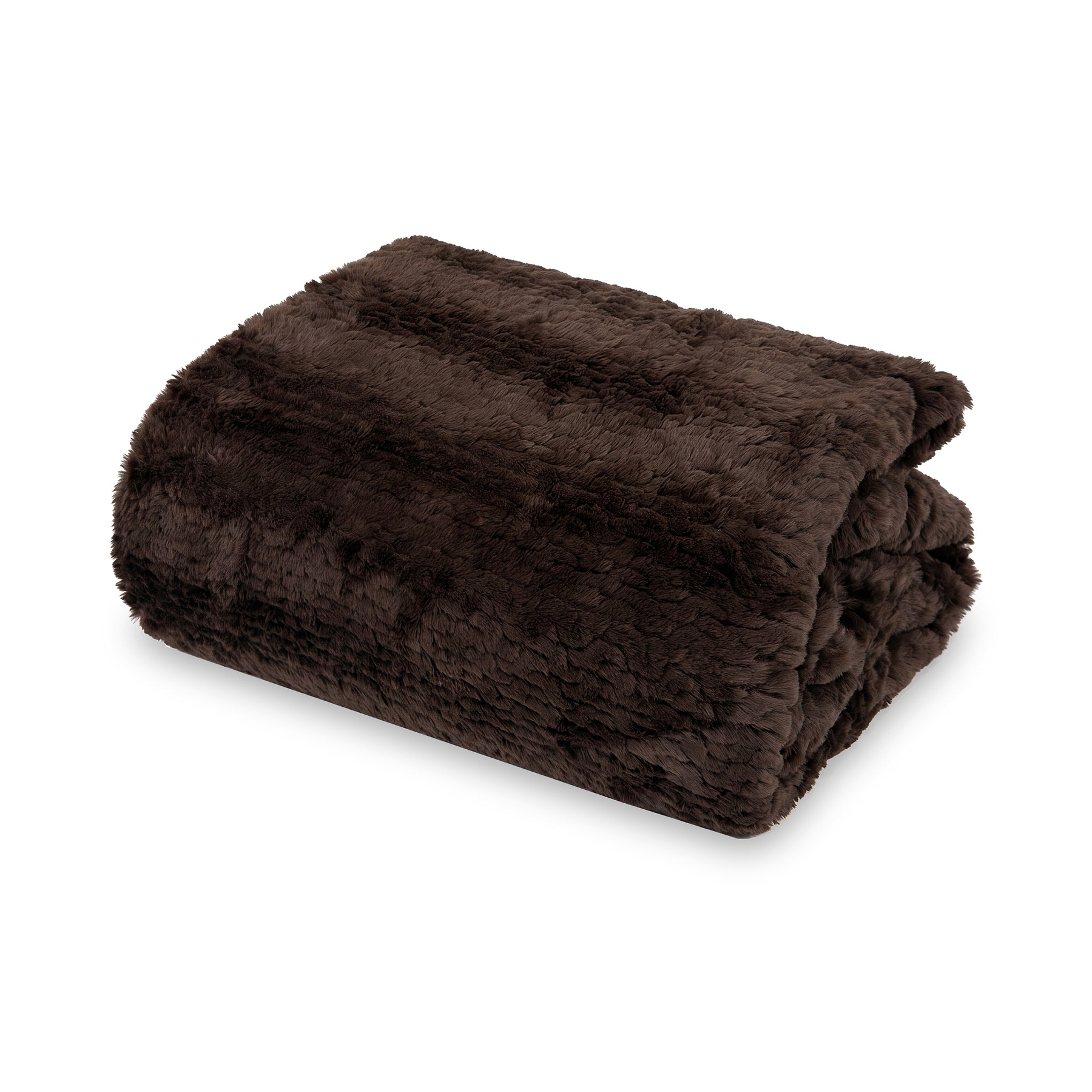 TLC Ashridge Faux Fur Throw 130x170cm Chocolate from Roseland Furniture