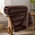 TLC Ashridge Faux Fur Throw 130x170cm Chocolate from Roseland Furniture
