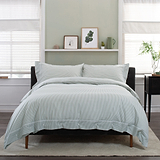 Southport Single Duvet Set Green White from Roseland Furniture