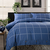 Crossley Heath Single Duvet Set Blue White from Roseland Furniture