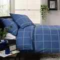 Crossley Heath Single Duvet Set Blue White from Roseland Furniture