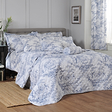 Toile Housewife Pillowcase Pair Blue from Roseland Furniture