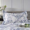 Toile Oxford Pillowcase Pair Blue from Roseland Furniture