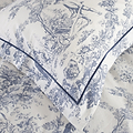 Toile Oxford Pillowcase Pair Blue from Roseland Furniture