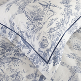 Toile Oxford Pillowcase Pair Blue from Roseland Furniture