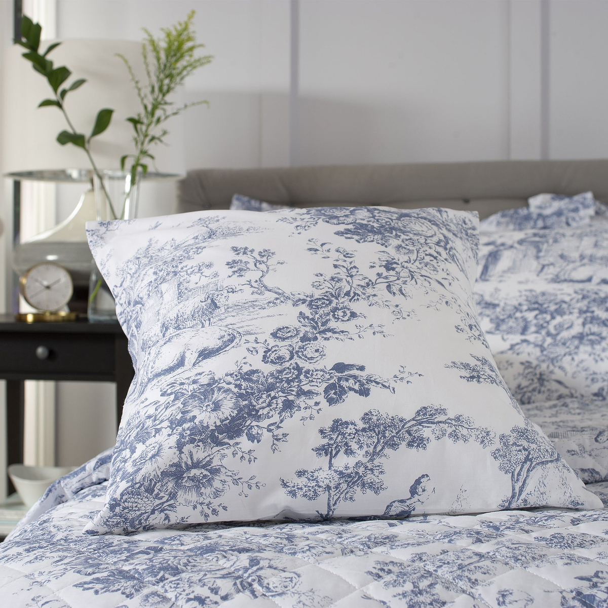 Toile De Jouy Cushion Blue from Roseland Furniture
