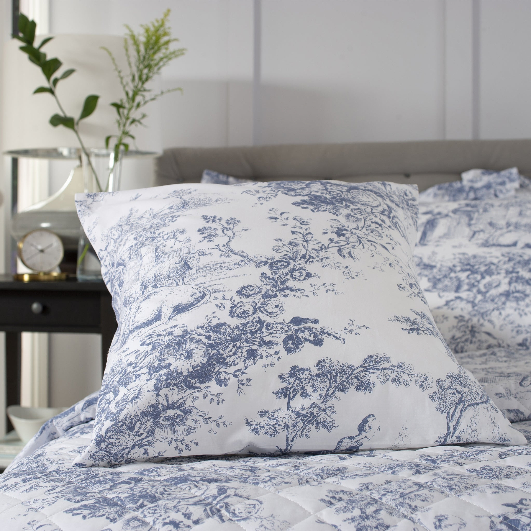 Toile De Jouy Cushion Blue from Roseland Furniture