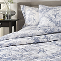 Toile Bedspread Double Blue from Roseland Furniture
