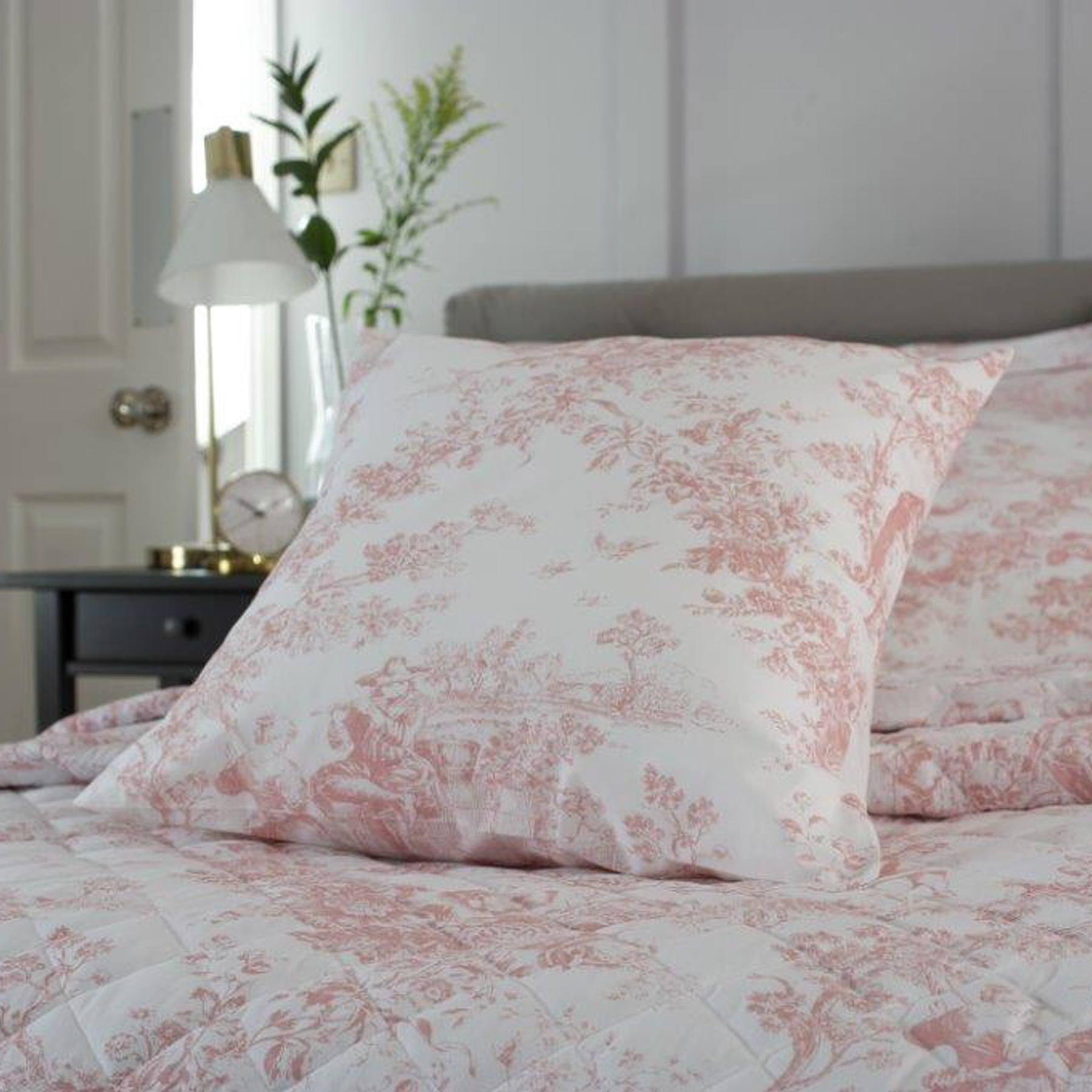 Toile De Jouy Cushion Pink from Roseland Furniture