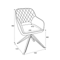 Drystan Swivel White Boucle Dining Chair dimensions