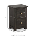 Duchy Acacia Slim 2 Drawer Black Bedside Table from Roseland Furniture