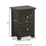 Duchy Acacia Slim 2 Drawer Black Bedside Table from Roseland Furniture
