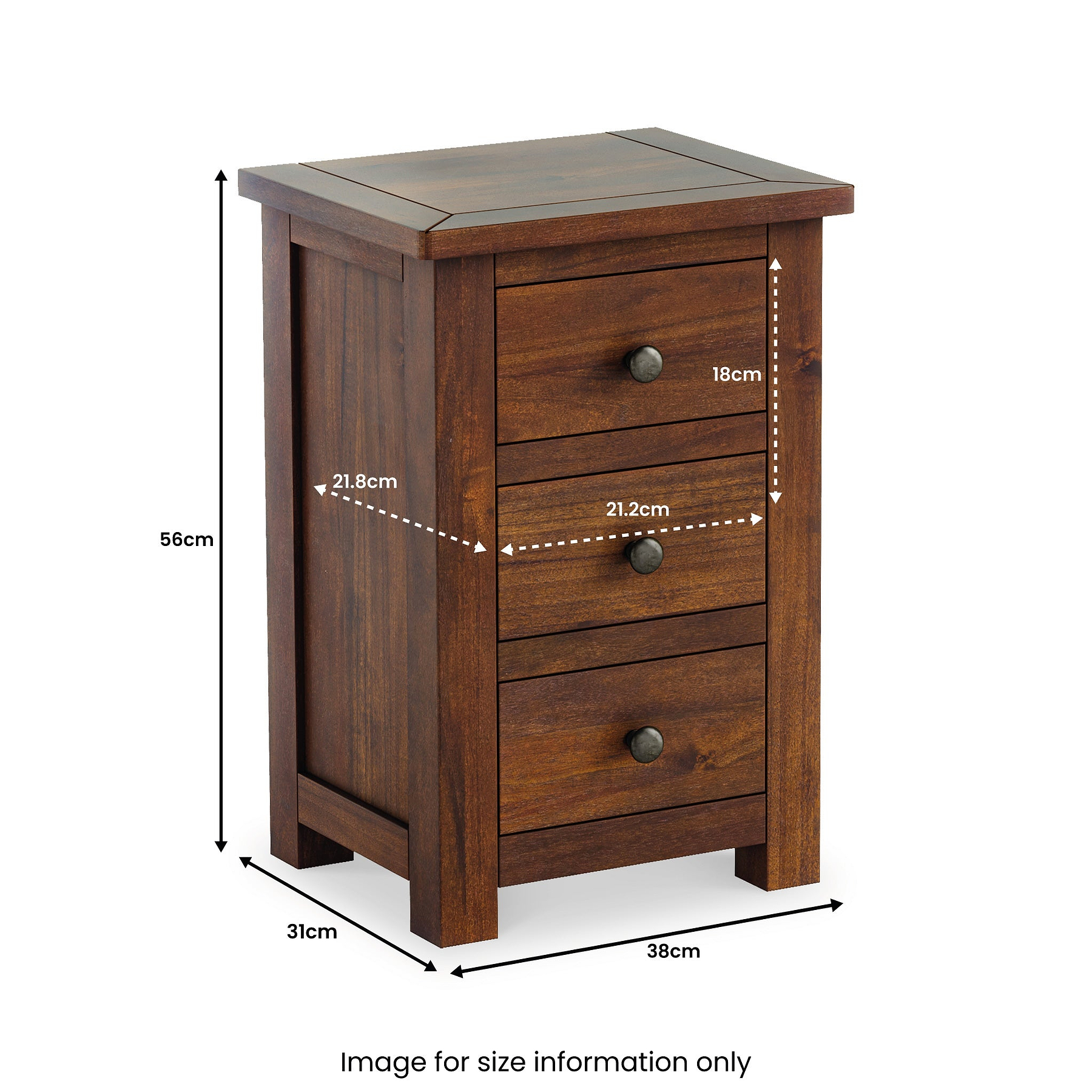 Duchy Acacia 2 Drawer Bedside Table