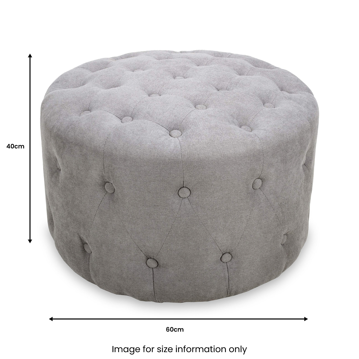 Eira Faux Linen Pouffe dimensions