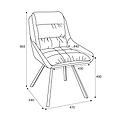 Elara Swivel Faux Leather Dining Chair dimensions
