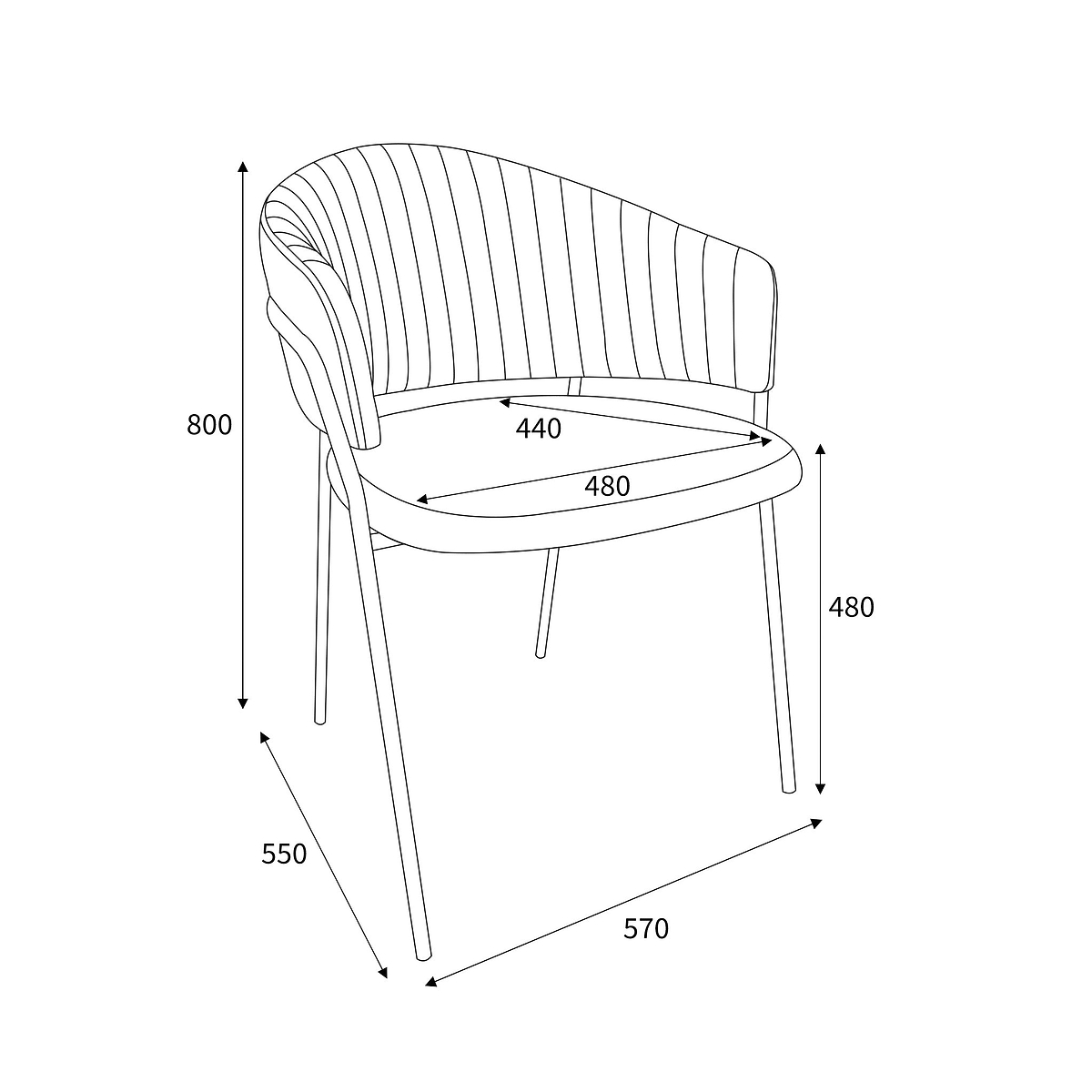 Elven Brushed Velvet Dining Chair