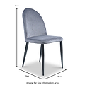 Erika Velvet Dining Chair dimensions