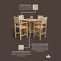 Roma FSC Bar Set 100cm High Table With 4 Rope Bar Stools