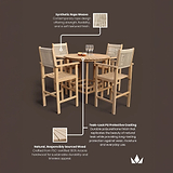 Roma FSC Bar Set 100cm High Table With 4 Rope Bar Stools