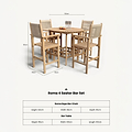 Roma FSC Bar Set 100cm High Table With 4 Rope Bar Stools dimensioins