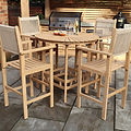 Roma FSC Bar 100cm High Table and 4 Rope Bar Stools from Roseland Furniture