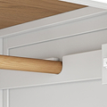 Farro White Wardrobe Hanging Rail closeup