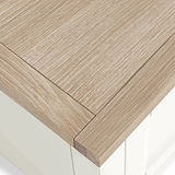 Farrow Coconut White with Washed Oak Top 120cm TV Stand close up