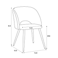 Fenan White Boucle Dining Chair dimensions