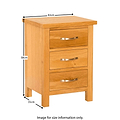 Newlyn Oak Bedside Table by Roseland Furniture - SIze Guide