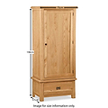 Zelah Oak Single Wardrobe with Drawer by Roseland Furniture - Size Guide